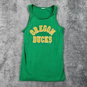 Vintage 90s Oregon Ducks Logo 7 Tank Shirt Single Stitch Womens S Green USA